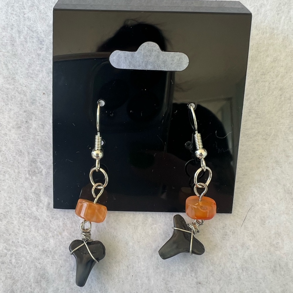 Handmade shark tooth earrings
